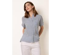 Blue Vanilla Stripe Button Front Shirt - S - Navy
