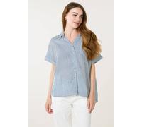 Blue Vanilla Navy Stripe Button Front Shirt Navy S
