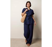 Blue Vanilla Two Piece Belted Co-Ord Set - S - Navy