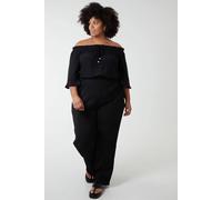 Blue Vanilla Off Shoulder Tie Front Top In Black Black 18-20