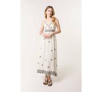 Blue Vanilla Women's Off White Embroidered Sleeveless Maxi Dress in Cream | Size: XL Blue Vanilla Cream XL