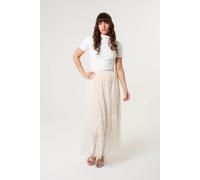 Blue Vanilla Women's Off White Long Layered Skirt in Cream | Size: S/M Blue Vanilla Cream S/M