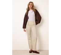 Blue Vanilla Off White Triple Button Front Jeans In Cream Cream 12