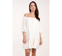 Blue Vanilla Women's On Off-Shoulder Tunic Dress in Ivory | Size: S/M Blue Vanilla Ivory S/M