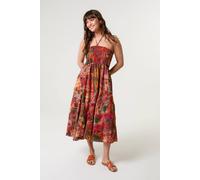 Blue Vanilla Orange Tiered Halter Neck Dress Orange One Size