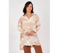 Blue Vanilla Oversized Metalic Stitch Shirt In Stone Stone S