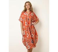 Blue Vanilla Oversized Shirt Midi Dress - One Size - Orange