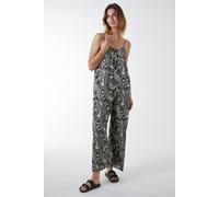 Blue Vanilla Oversized Wide Leg Jumpsuit In Black Black