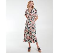 Blue Vanilla Oversized Wrap Smock Dress In Pink Pink