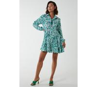 Blue Vanilla Paisley Button Down Dress In Green Green