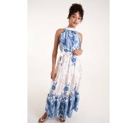 Blue Vanilla Paisley Floral Occasion Dress Blue L