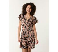 Blue Vanilla Paisley Frill Sleeve Mini Dress - UK 16 - Black