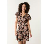 Blue Vanilla Paisley Frill Sleeve Mini Dress - UK 18 - Black