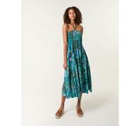 Blue Vanilla Patchwork Halter Neck Dress - One Size - Blue