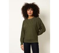 Blue Vanilla Women's Khaki Patterned Jumper | Size: Large/XL Blue Vanilla Khaki L/XL