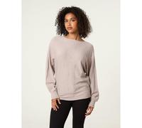 Blue Vanilla Pearl Flower Detailed Soft Touch Jumper - Light Brown - M-L