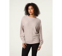 Blue Vanilla Women's Light Brown Pearl Flower Detailed Soft Touch Jumper | Size: Medium/Large Blue Vanilla Light Brown M/L