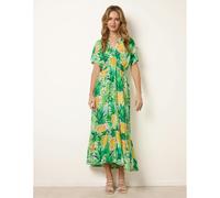 Blue Vanilla Pineapple Double V Midi Dress - M-L - Green