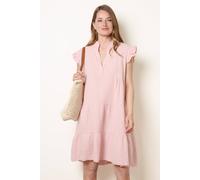Blue Vanilla Cheesecloth Frill Sleeve Tunic - S-M - Pink