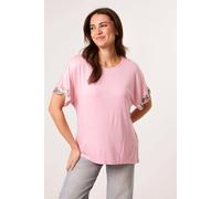 Blue Vanilla Pink Sequin Trim Oversized Top Pink