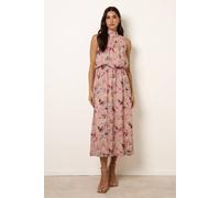 Blue Vanilla Women's Pink Watercolour Printed Sleeveless Midi Dress | Size: Small Blue Vanilla Pink S