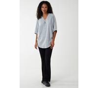 Blue Vanilla Plain Zip Front Top In Grey Grey S/M