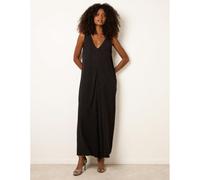 Blue Vanilla Pleat Front Diamante Jumpsuit - L-XL - Black