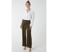 Blue Vanilla Pleat Trousers In Khaki Khaki S/M