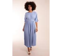 Blue Vanilla Pleated Dress With Belt Blue S