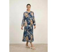 Blue Vanilla Pleated Floral Dress - M - Blue