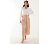 Blue Vanilla Pleated Trousers In Stone Stone M