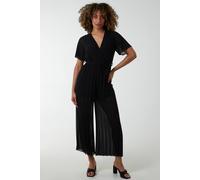 Blue Vanilla Pleated Wrapover Jumpsuit In Black Black S