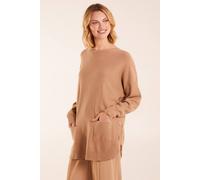 Blue Vanilla Pocket Slash Neck Jumper In Camel Camel