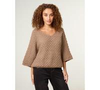 Blue Vanilla Pointelle Knit Batwing Jumper - One Size - Light Brown