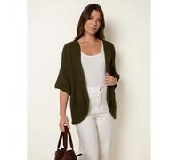 Blue Vanilla Women's Khaki Pointelle Knit Cardigan | Size: Medium/Large Blue Vanilla Khaki M/L