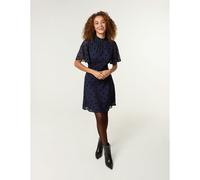 Blue Vanilla Polka Dot Tie Back Dress - L - Navy