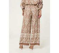 Blue Vanilla Printed Elasticated Trousers - L-XL - Light Brown