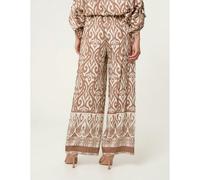 Blue Vanilla Printed Elasticated Trousers - M-L - Light Brown