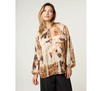 Blue Vanilla Printed Tie Neck Blouse - L - Multicoloured