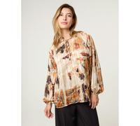 Blue Vanilla Printed Tie Neck Blouse - M - Multicoloured