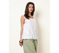 Blue Vanilla Puffball Flower Top - One Size - White