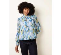 Blue Vanilla Pussybow Puffball Top - L - Multicoloured