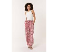 Blue Vanilla Red Abstract Print Trousers Red S/M
