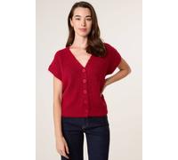 Blue Vanilla Red Button Front Knitted Short Sleeved Cardigan Red 18-20