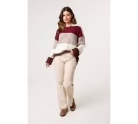 Blue Vanilla Red Colourful Stripped V Neck Jumper Red S/M