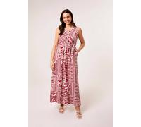 Blue Vanilla Women's Red Sleeveless Leaf Print Jumpsuit | Size: S/M Blue Vanilla Red S/M