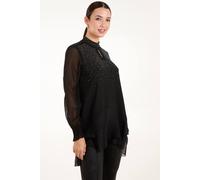 Blue Vanilla Women's Rhinestone High Neck Top in Black | Size: Medium