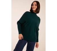 Blue Vanilla Ribbed Batwing Jumper In Bottle Green Bottle Green