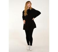 Blue Vanilla Women's Ribbed Legging + Cowl Neck Jumper Set in Black | Size: S/M Blue Vanilla Black S/M