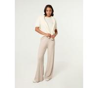 Blue Vanilla Ribbed Wide Leg Trousers - UK 14-16 - Beige